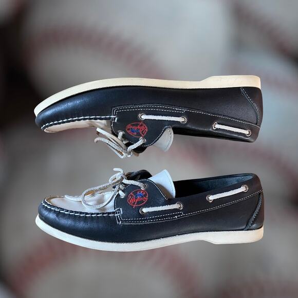 AE by Allen Edmonds MLB Team New York Yankees Boat Shoes Men's Sz 9 - Picture 2 of 10